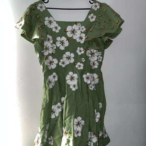 ALL THINGS MOCHI KAY DRESS GREEN FLORAL Size Small - Picture 14 of 14
